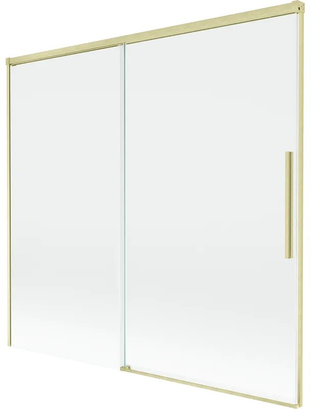Mexen Rox, 2-krídlová posuvná vaňová zástena 170 x 150 cm, 8mm číre sklo, zlatý matný profil, 8C9-170-001-55-00