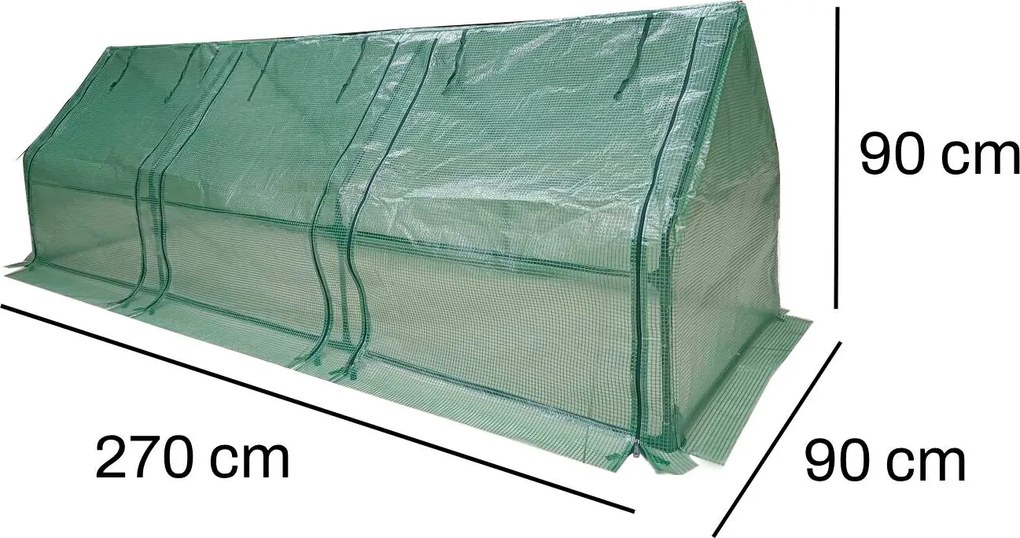 Mini fóliový skleník BestBerg BBGH-270 / 270 x 90 x 90 cm / zelená