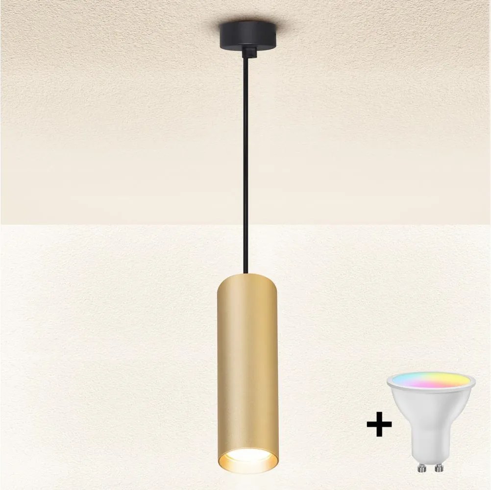 Brilagi - LED stmievateľný luster na lanku SELE 1xGU10/6W/230V čierna/zlatá
