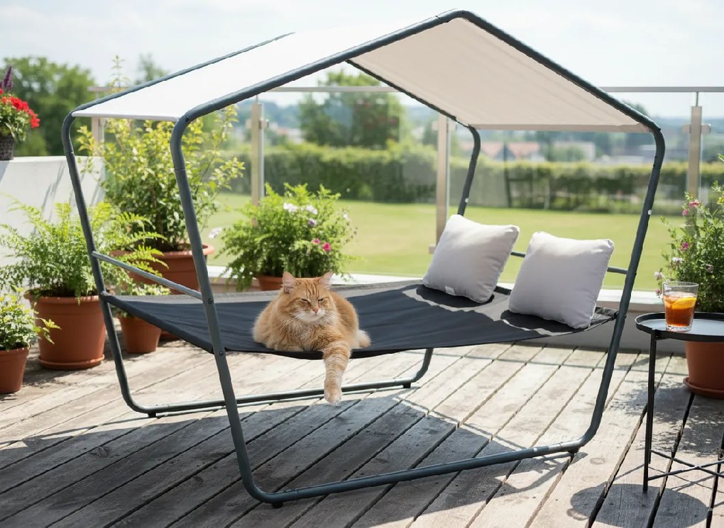 CH DVOJITÉ ZÁHRADNÉ LEHÁTKO S STRECHOU 233 x 136 x 191 CM