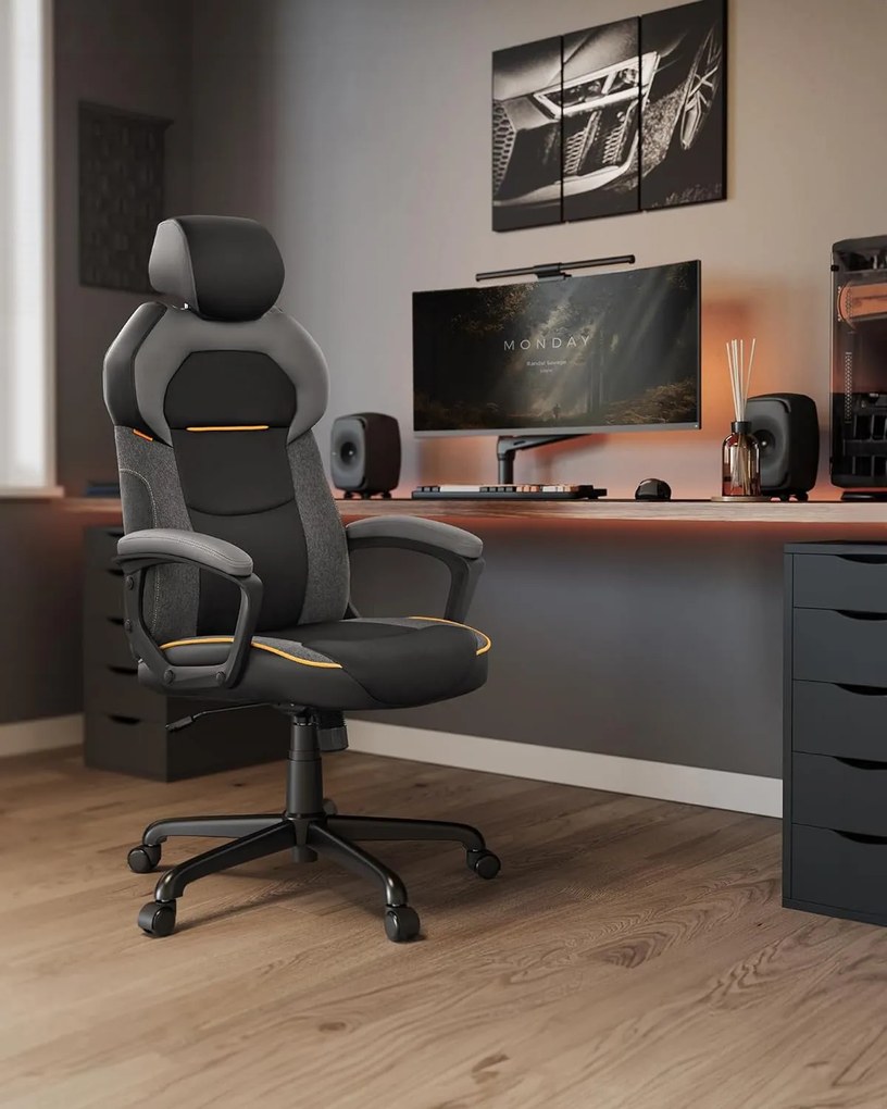 Kancelárska stolička, 124,5-134,5x68x68cm, čierna