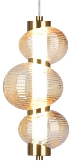 LED luster na lanku BOLLA LED/12W/230V pr. 16 cm zlatá/dymovo-béžová