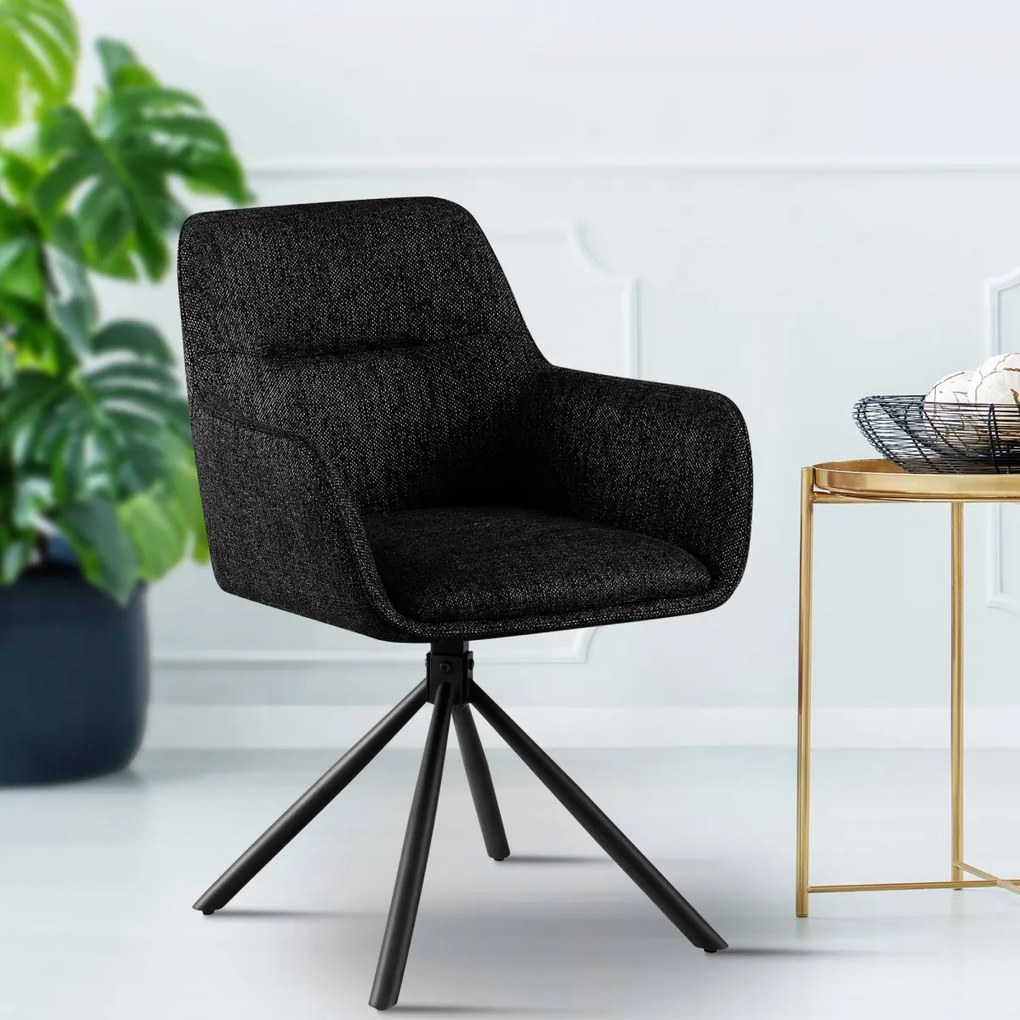 Stolička Tipton, látka - čierna