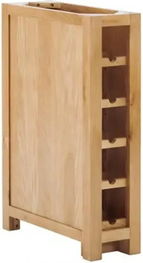 Spodná úzka kuchynská skrinka z masívu s policovým regálom na víno, 22×60×86 cm