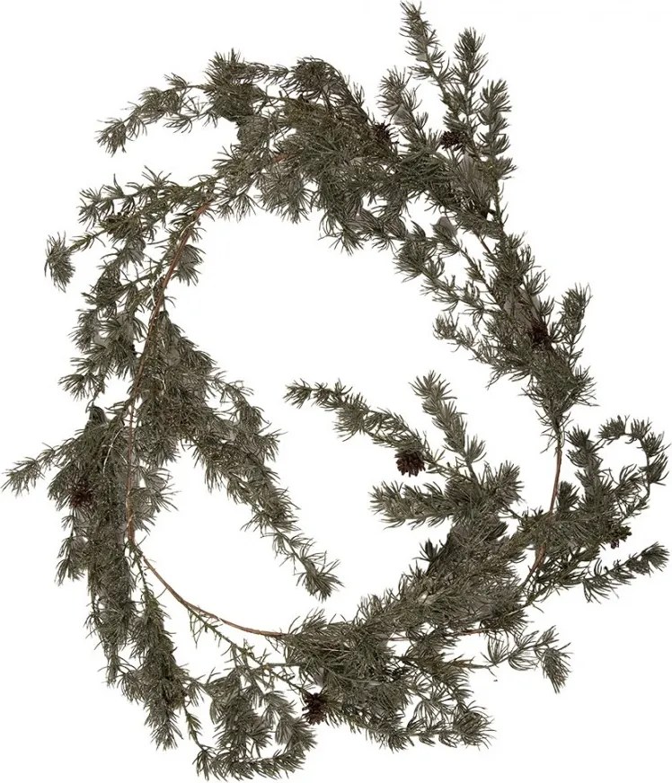 Vianočná zelená cédrová girlanda so šiškami a LED - 20*7*180 cm / 3*AA