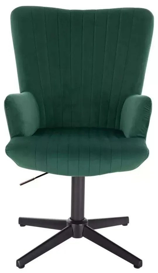 LuxuryForm DESIGN Kreslo AMADEO VELUR na čiernom kríži - zelené