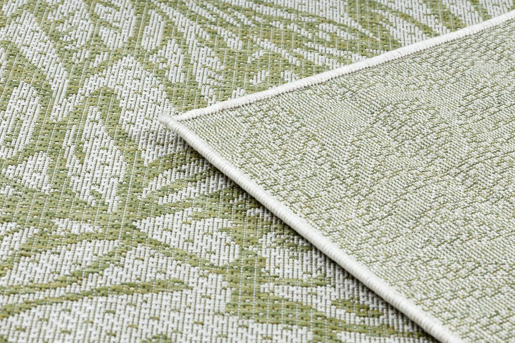 Koberec SISAL SION Listy, tropický 22128 ecru / zelený