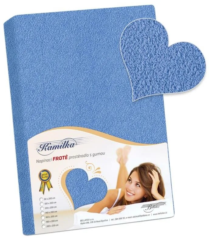 Froté prestieradlo Bellatex modré , 200 x 220 cm