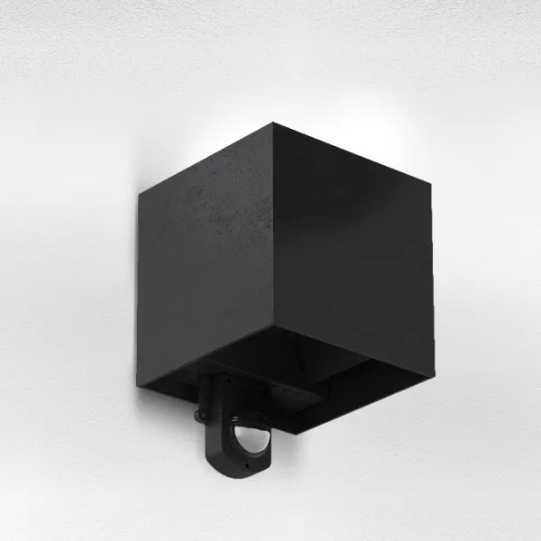 Brilagi - LED vonkajšie nástenné svietidlo so senzorom CUBE LED/6W/230V čierne IP65