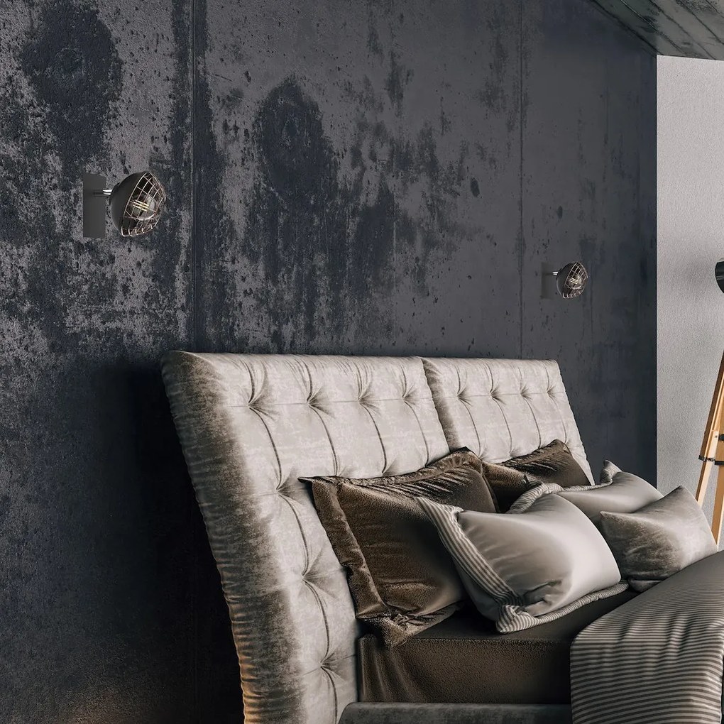 Nástenné svietidlo Logan, 1x zlaté/čierne kovové tienidlo, b