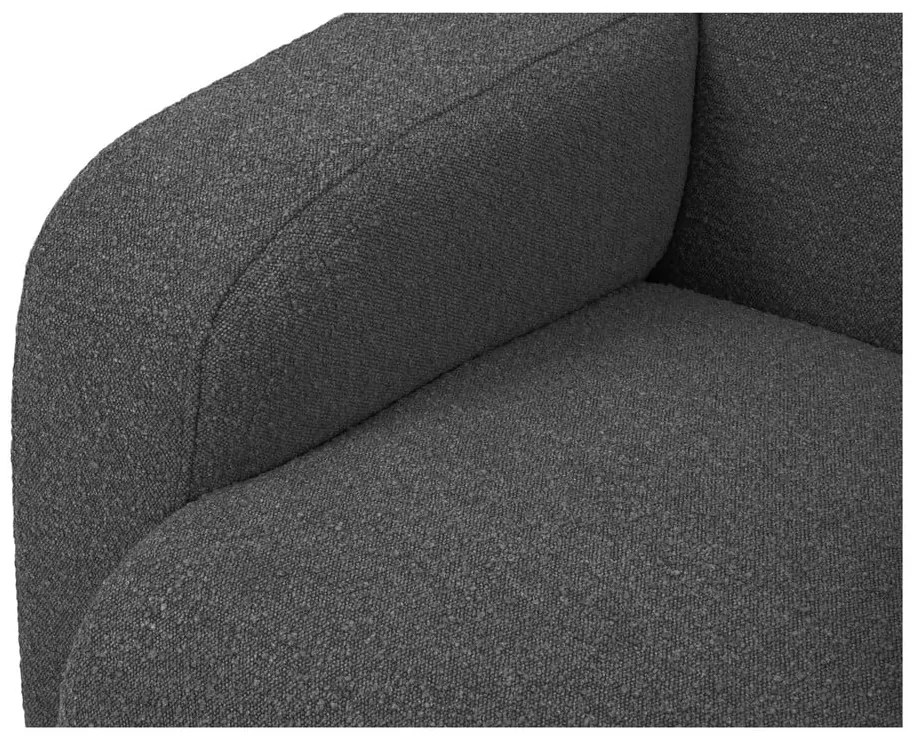 Tmavosivá rohová pohovka z textílie bouclé (pravý roh) Molino – Micadoni Home