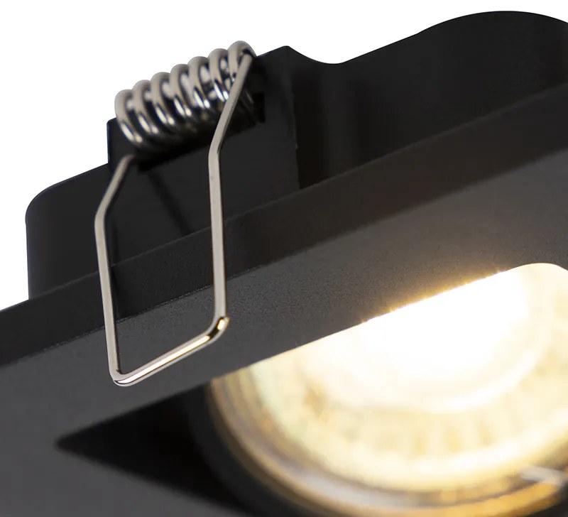 Moderné inteligentné zapustené bodové svietidlo čierne vrátane 2 Wifi GU10 - Qure