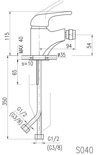 RAV Slezák SA044.0 - Bidetová batéria SAZAVA 11,5 cm lesklý chróm