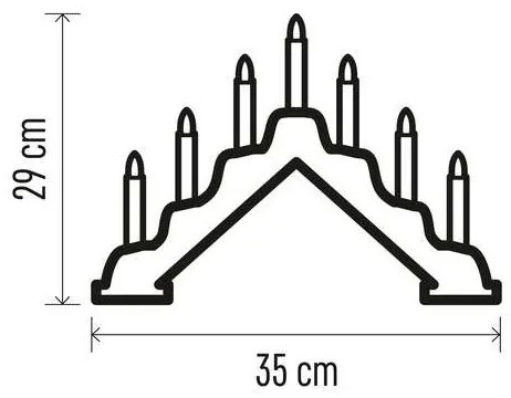 LED Vianočný svietnik 7xLED/2xAA béžová