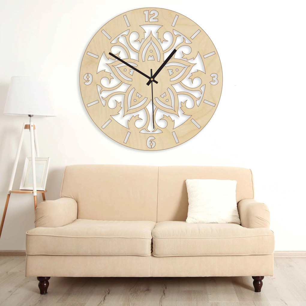 SENTOP | Drevené nástenné hodiny Mandala – Elegantný dizajn a tichý chod | SENTOP PR0441 analógové