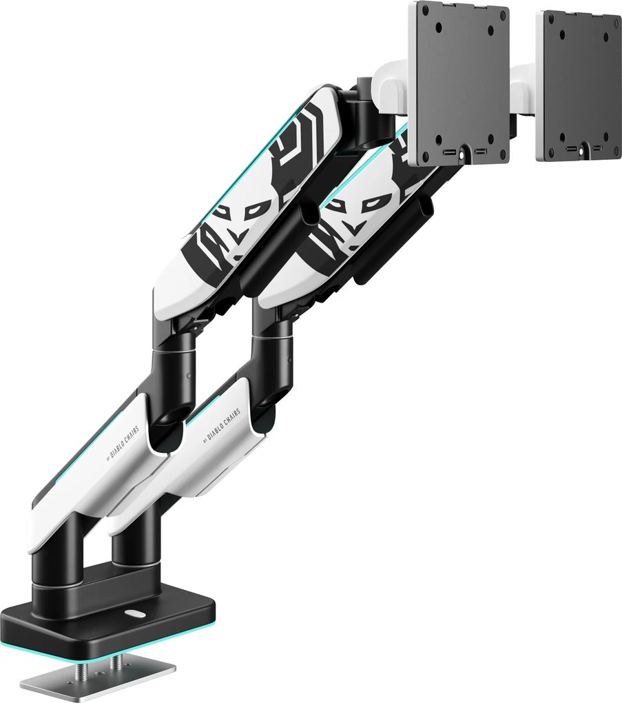 Držiak na dva monitory 35" RGB, bielo-čierny: Diablo X-Arm Dual