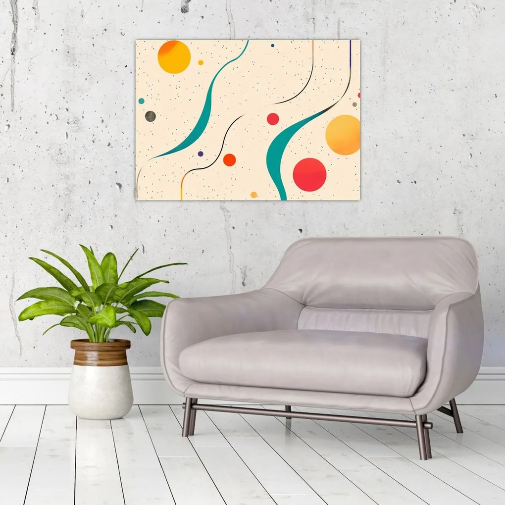 Sklenený obraz - Minimalistická farebná ilustrácia (70x50 cm)