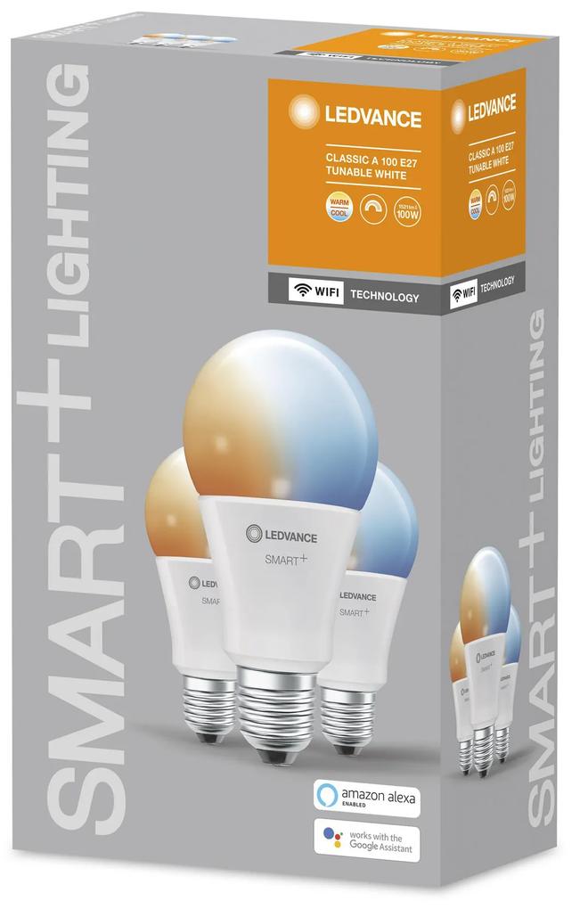 LEDVANCE Sada 3x inteligentná LED žiarovka SMART+ WIFI, E27, A100, 14W, 1521lm, 2700-6500K, teplá-studená biela