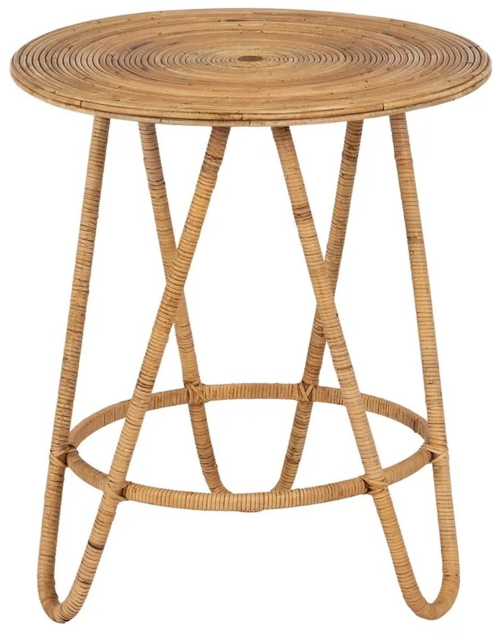Ratanový okrúhly odkladací stolík ø 60 cm – Ixia