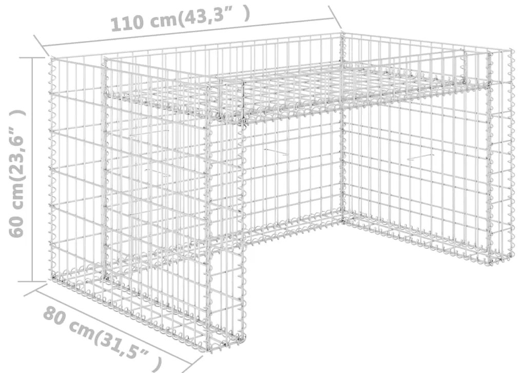 Garáž pre kosačku s vyvýšeným záhonom 110x80x60 cm oceľový drôt