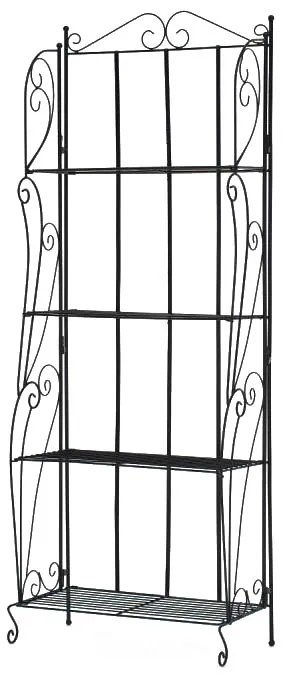 Kovová polica regál Leah - Čierna