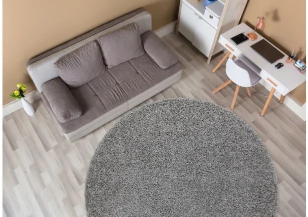 Koberec SOFFI kruh shaggy sivý