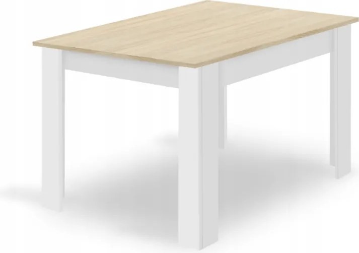 AKCIA Biely jedálenský stôl s doskou v dekore dub sonoma MADO 120x80 II. akosť