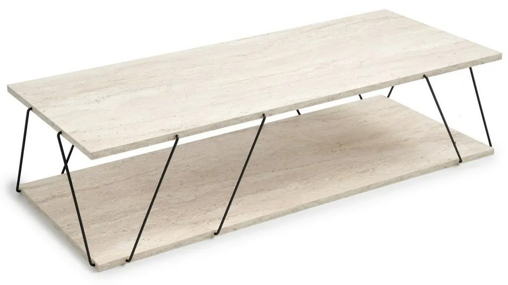 Konferenčný stolík Labranda Travertine and Black