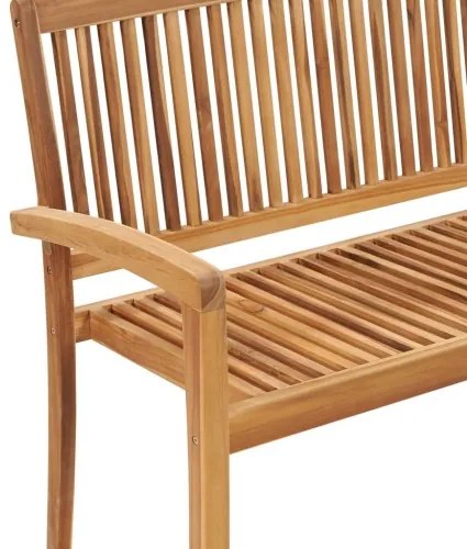 vidaXL 2-miestna stohovateľná záhradná lavička 128,5 cm, tíkový masív-
