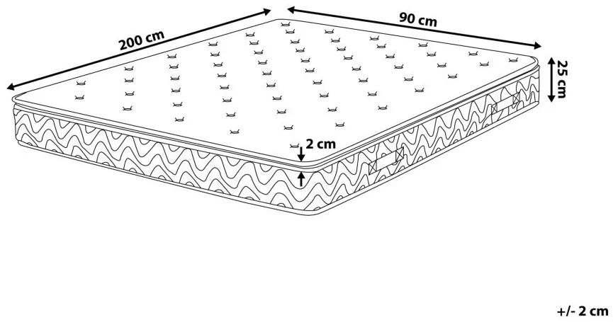 Latexový pružinový matrac stredne tvrdý 90 x 200 cm JOY Beliani