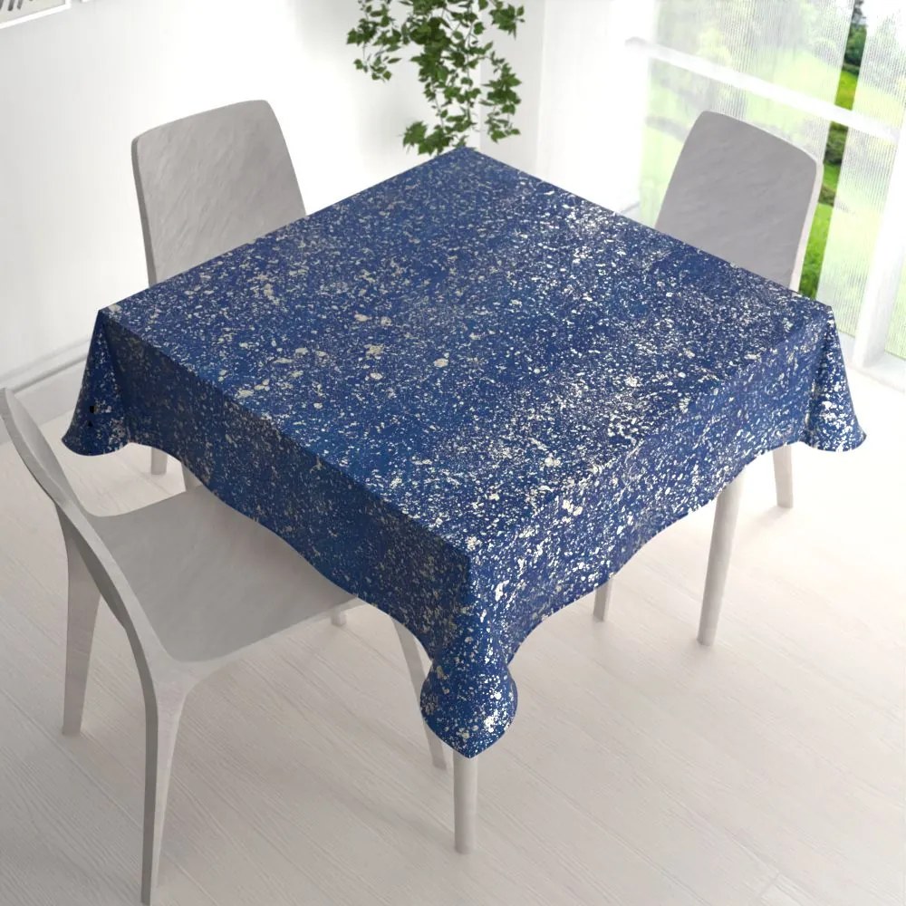 Biante Zamatový štvorcový obrus Isabela IBL-005 Gold Design kráľovská modrá 50x50 cm