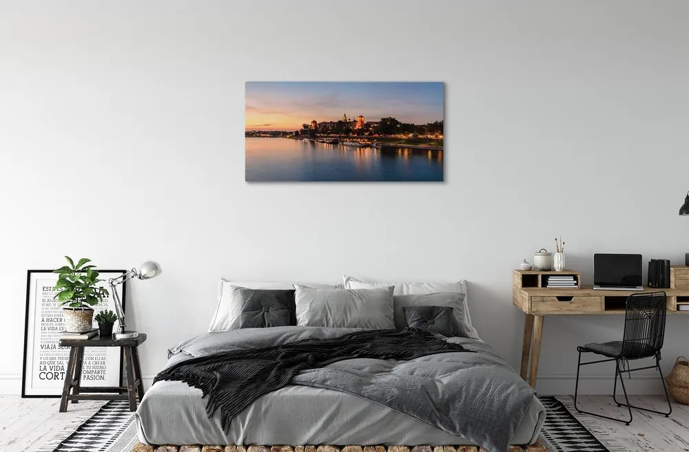 Obraz na plátne Krakow Sunset rieky lock 120x60 cm