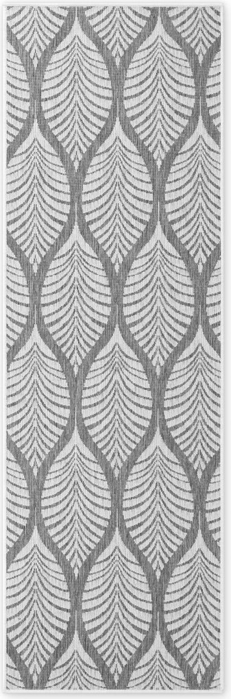 NORTHRUGS, Koberec behúň Duet Liora 106246 White/Gray - na von aj na doma, 80x250, šedá, chodba / predsieň