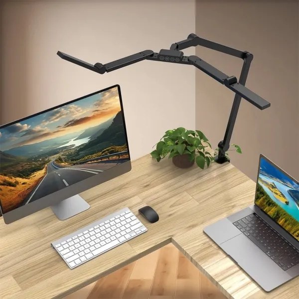 LED Stmievateľná flexibilná stolná lampa LED/24W/230V 3000-6500K CRI 92 čierna