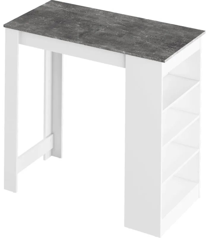 Kondela Barový stôl, AUSTEN, biela/betón