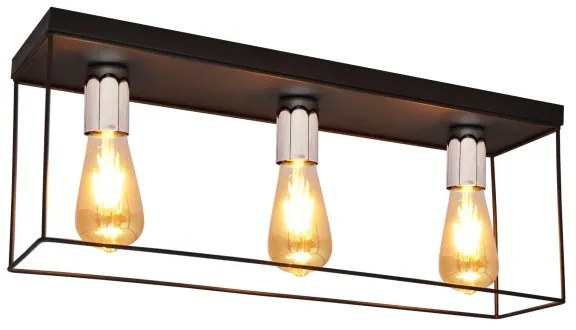 Stropné svietidlo FINN 3xE27/15W/230V čierna/chróm