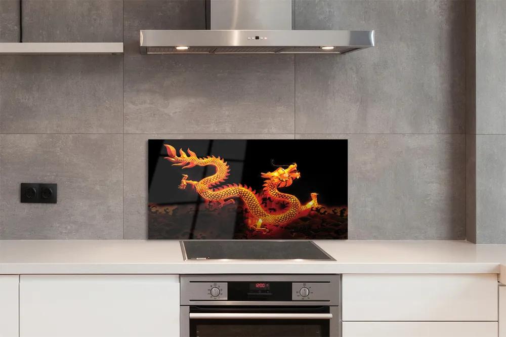 Nástenný panel  Gold dragon 120x60 cm