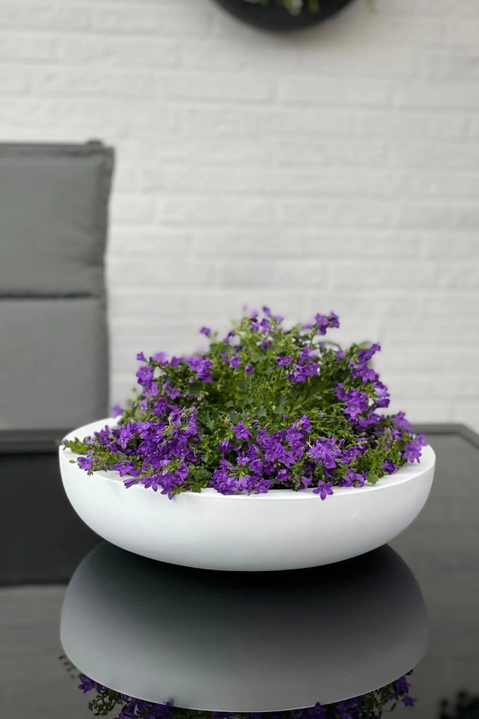 Okrasná miska PLANA, sklolaminát, 9xØ34 cm, biela