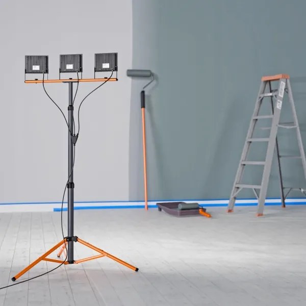 LED reflektor so stojanom 3xLED/50W/230V 4500K IP65 čierna/oranžová