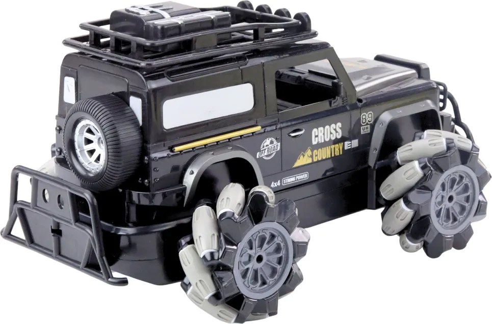 LEAN Toys Terénne auto s diaľkovým ovládaním RC, otočné o 360°, mierka 1:12, čierne