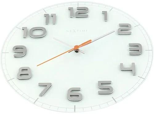 Nástenné hodiny NeXtime Classy Round biele Ø 30 cm