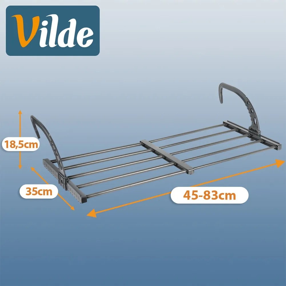 VILDE Sušák na radiátor s nastavitelnou šířkou VILDE, 45-83 x 35 x 18,5 cm