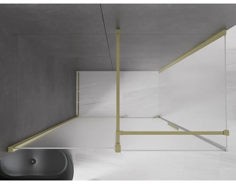 Mexen Velar, sprchový kút s posuvnými dverami 160 x 70 cm, 8mm sklo námraza, zlatá matná, 871-160-070-31-55