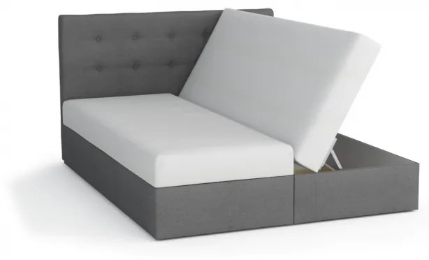 Boxspringová posteľ SISI 180x200, šedá + biela eko koža