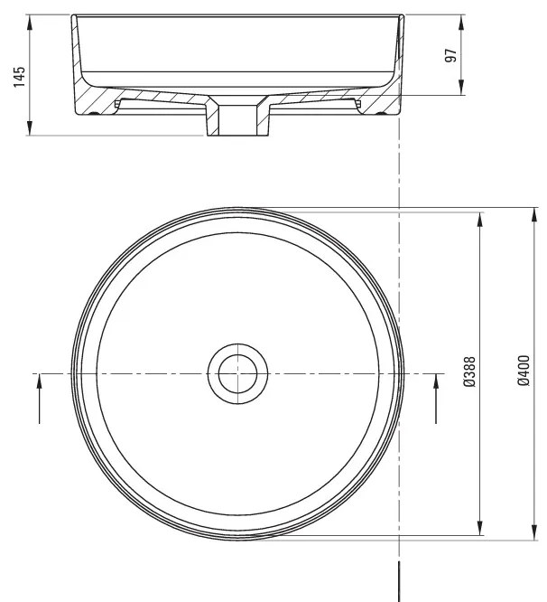 Deante Round, okrúhle umývadlo na dosku 405x405x145mm, biela lesklá, DEA-CGR_6U4S