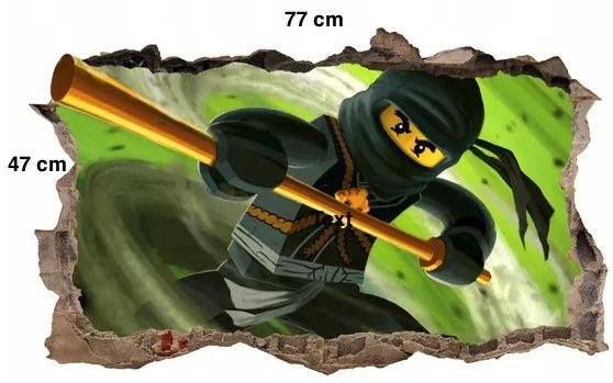 Perfektná detská dekoračná nálepka NINJA GO 120 x 74 cm