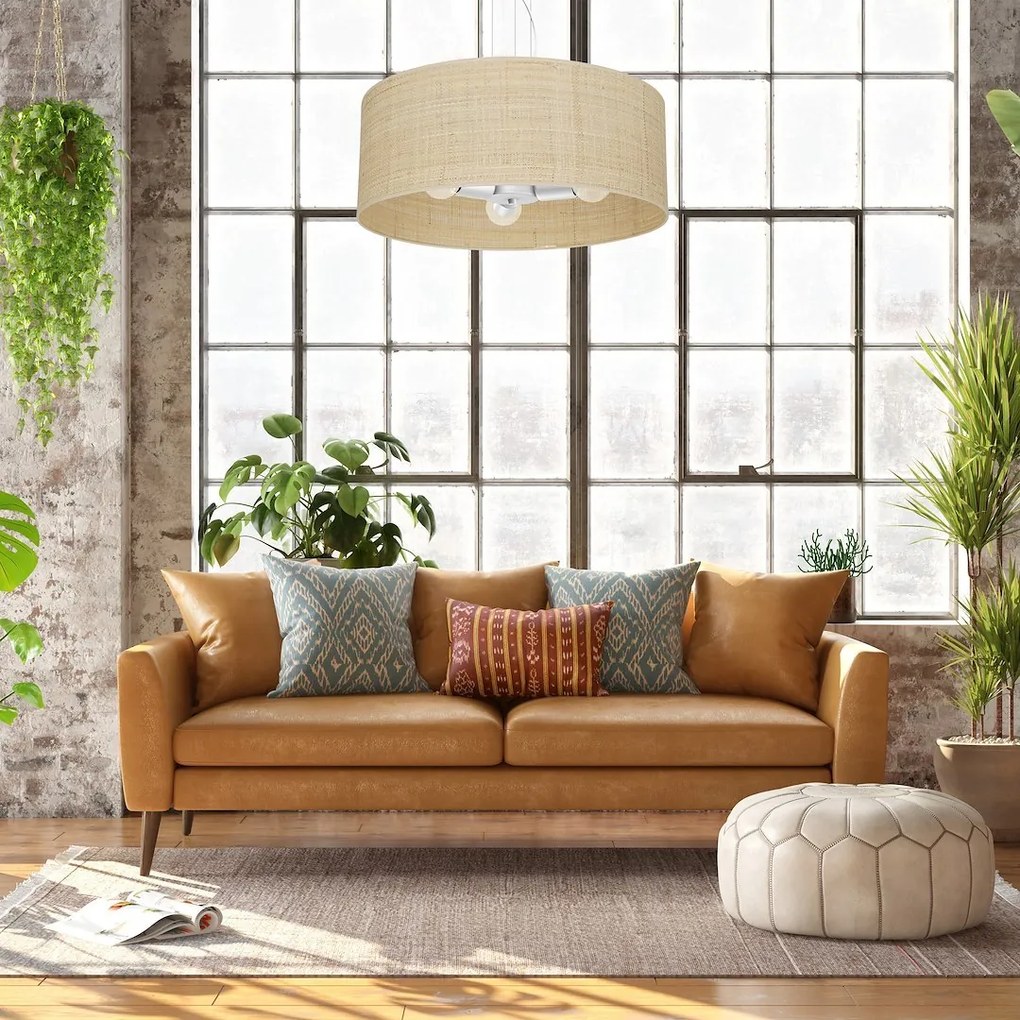 Závesné svietidlo Marshall, 1x ratanové tienidlo, (fi 50cm), w
