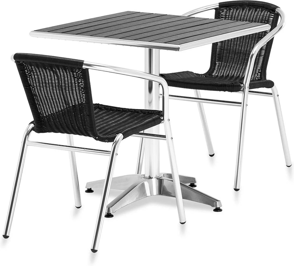 Zostava: Kaviarenský stôl 700x700mm + 2 stoličky