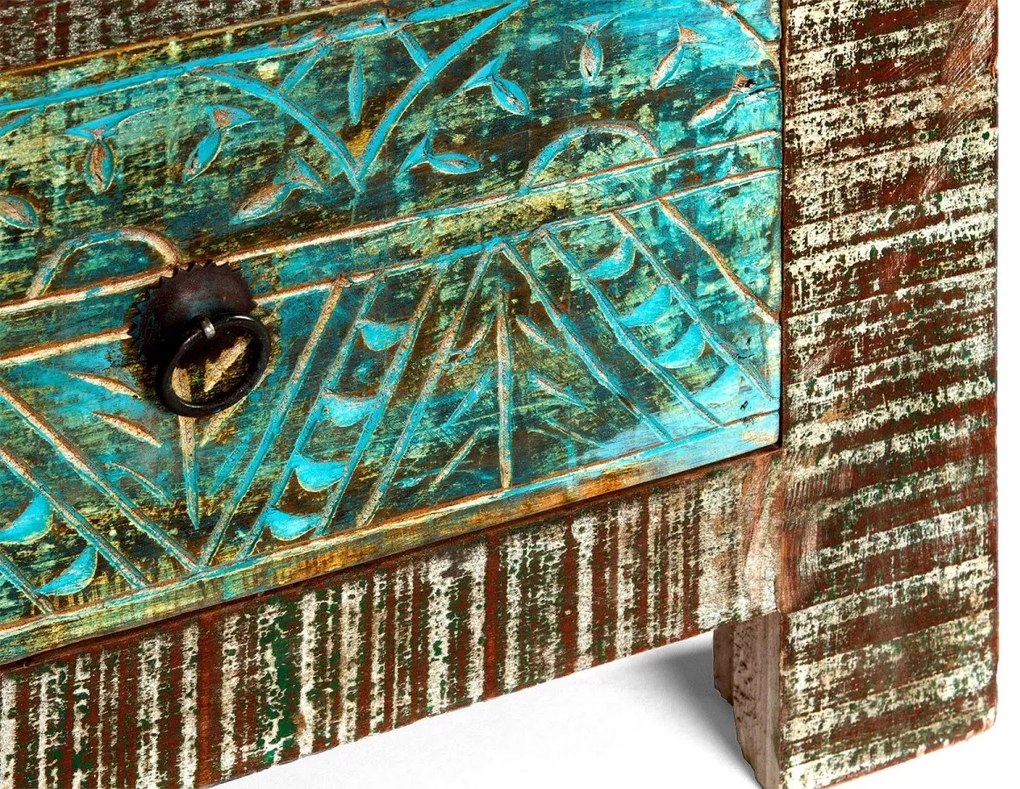 furniture-nabytek.cz - Masívna kúpeľňová vysoká komoda Blue Lagoon z mangového dreva, lakovaná, farebná – 50×45×135 cm