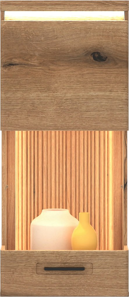 XXXLutz ZÁVESNÁ VITRÍNA, farba duba, 45/103,5/35,6 cm Hom`in - Sklenené vitríny - 001803080408